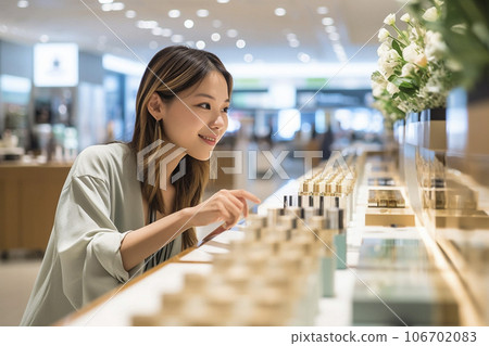 A young Japanese female customer service sales staff working at a department store "AI-generated image" 106702083