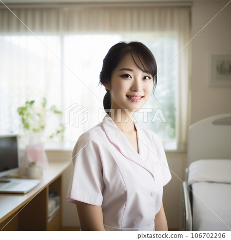 日本女護士在醫院工作的“AI生成圖像” 106702296