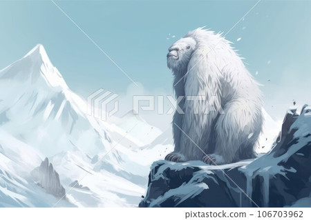 Yeti snowy mountain. Winter snow. Generate Ai Yeti snowy mountain. Winter snow. Generate Ai 106703962