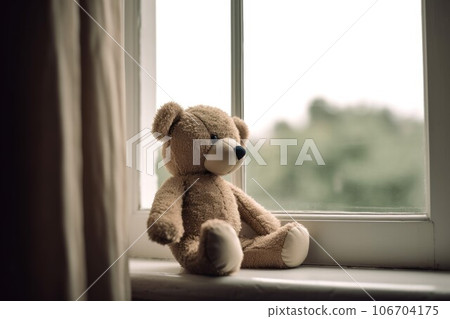 Teddy bear window. Home affection. Generate Ai Teddy bear window. Home affection. Generate Ai 106704175
