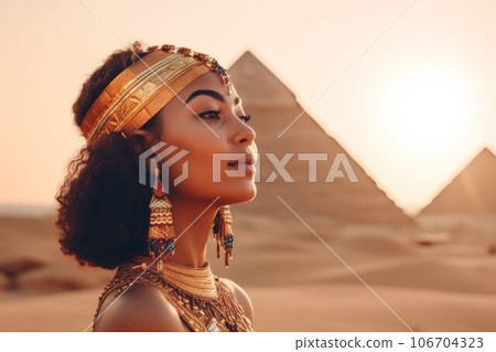 Queen of Egypt. Fashion hair beauty. Generate AI 106704323