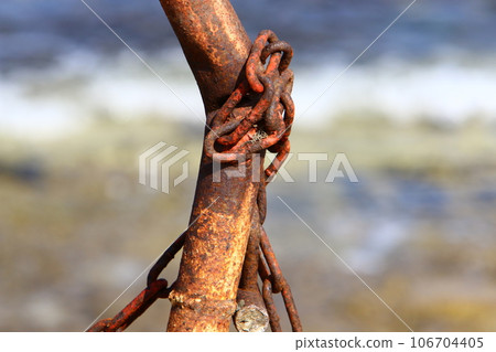 Old and rusty iron and products are covered with rust. Old and rusty iron and products are covered with rust. 106704405