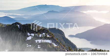 Canadian Mountain Aerial Landscape Nature Background Panorama 106704464