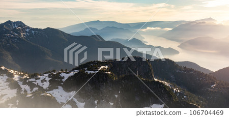 Canadian Mountain Aerial Landscape Nature Background Panorama 106704469