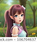 girl thinking in the forest girl thinking in the forest 106704637