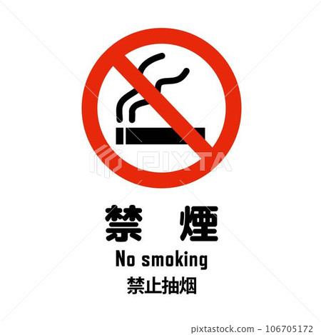 禁止吸煙象形圖中英文 106705172
