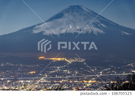 Mt. Fuji in the moonlight seen from Mt. Kintoki in Hakone 106705525