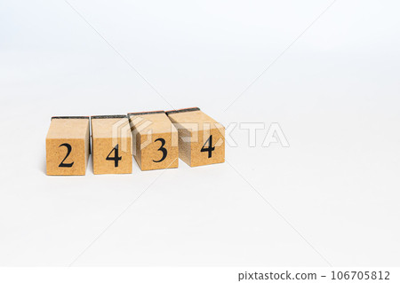 Wooden block number 2344 106705812