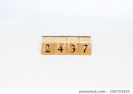 Wooden block number 2437 106705845