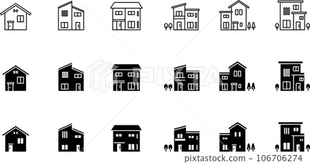 House monochrome icon set 106706274