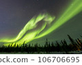 Aurora shimmering in the night sky in Yellowknife 106706695