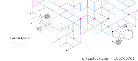 幾何抽象六邊形科學背景透明 106706701