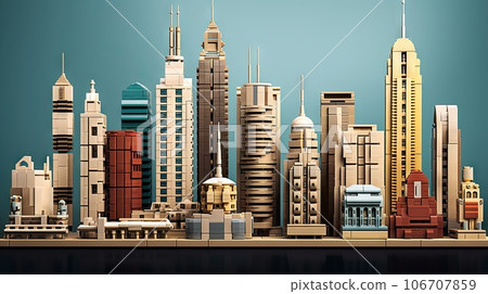 a city with skyscrapers, buildings and other buildings in the background is a dark blue sky filled with white clouds a city with skyscrapers, buildings and other buildings in the background is a dark blue sky filled with white clouds 106707859