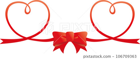 兩個由絲帶製成的紅心框架 106709363