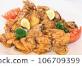 Fried chicken on a plate 106709399