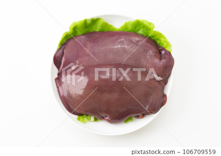 Raw liver of pig 106709559