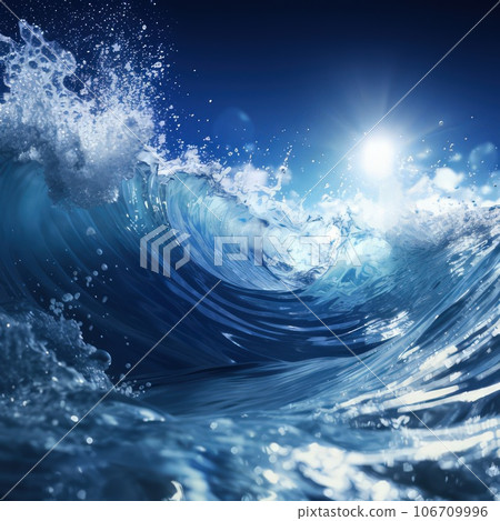 AI generated image Sun and waves Splashing water AI generated image Sun and waves Splashing water 106709996