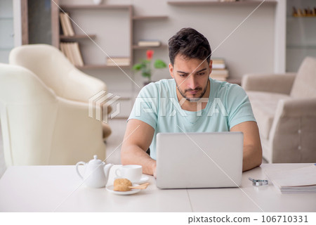 Young male freelancer working from home Young male freelancer working from home 106710331