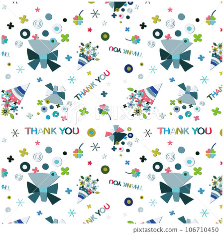 Pattern pattern floral bouquet set THANK YOU 106710450