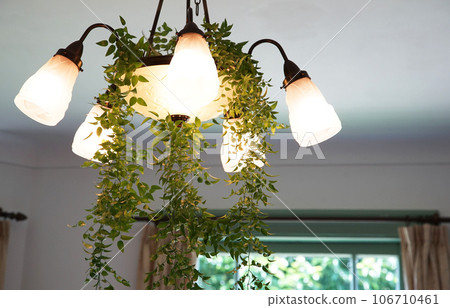 interior lights on the ceiling of the room 106710461