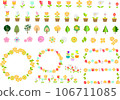 Flowers, plants and plant icons and frames set 106711085