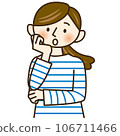 A woman with a troubled expression 106711466