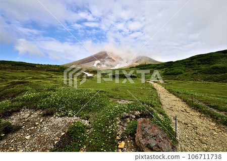 Kamui Mintara, Garden of the Gods, Daisetsuzan, Mt. Asahidake Ropeway, Hokkaido in early summer, July, Mt. Asahidake is a campus on earth 106711738