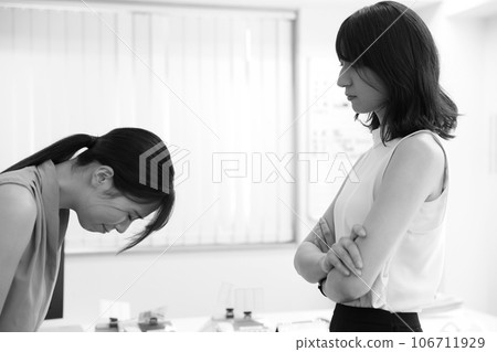 高級女員工對初級女員工大力指導的形象 106711929