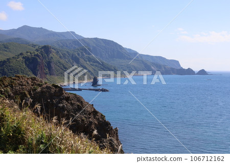 Hokkaido, Shakotan Peninsula drive, trekking along the scenic way through the Shakotan blue sea with the refreshing August breeze Hokkaido, Shakotan Peninsula drive, trekking along the scenic way through the Shakotan blue sea with the refreshing August breeze 106712162