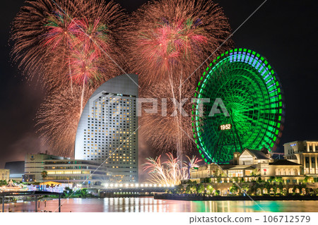 橫濱_港未來智能節煙火表演的壯麗景色 106712579