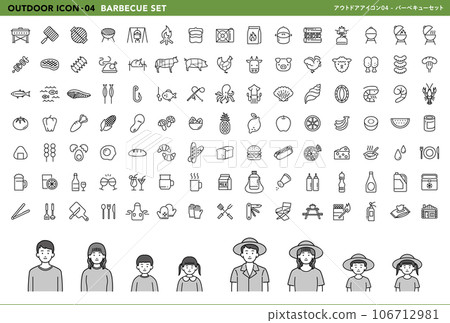 Outdoor icon 04_BBQ set 106712981