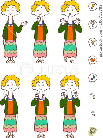 二手時尚年輕女性的6種手勢表情 106713792