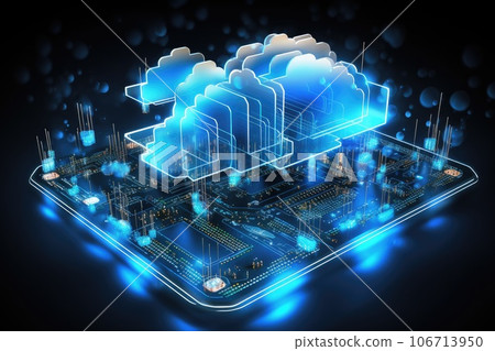 Cloud computing transfer big data on internet.... - Stock Illustration ...
