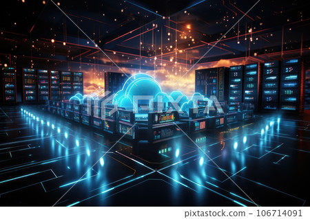 Cloud computing transfer big data on internet. futuristic digital technology .Generative AI Cloud computing transfer big data on internet. futuristic digital technology .Generative AI 106714091