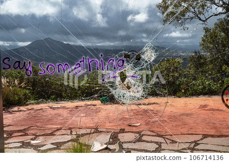 Lost place at the Mirador de la Montana de Arucas on Gran Canaria Island, Spain 106714136