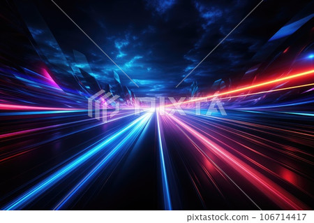 Abstract futuristic background Data Transfer. technology concept. Futuristic cyberspace background. Generative AI 106714417