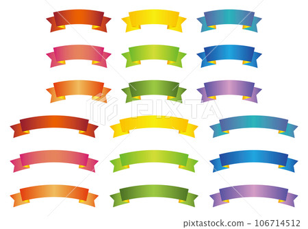 Shiny simple ribbon set_arched 106714512