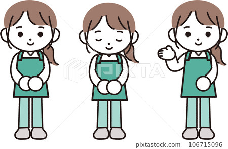 穿著圍裙的職業婦女的插圖 106715096
