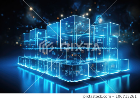 Cloud computing transfer big data on internet. futuristic digital technology .Generative AI 106715261