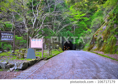 Izu Peninsula, Nakaizu, View of the entrance on the Kawazu side of the former Amagi Tunnel (Mt. Amagi Tunnel), Kawazu Town, Shizuoka Prefecture/Izu Town (1) Izu Peninsula, Nakaizu, View of the entrance on the Kawazu side of the former Amagi Tunnel (Mt. Amagi Tunnel), Kawazu Town, Shizuoka Prefecture/Izu Town (1) 106717179