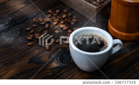Hot coffee coffee (black background) Hot coffee coffee (black background) 106717328