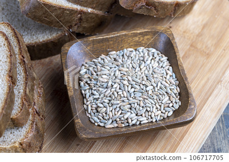 rectangular fresh and soft bread on the table 106717705