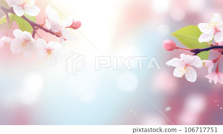 Beautiful spring nature blossom web banner or header.Blurred space for your text.GenerativeAI. Beautiful spring nature blossom web banner or header.Blurred space for your text.GenerativeAI. 106717751