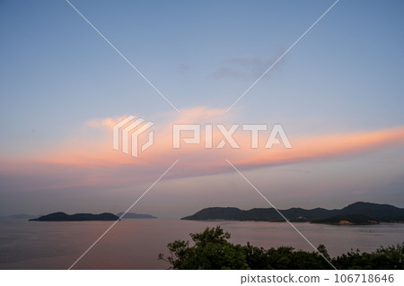 Beautiful scenery of Seto Ohashi Bridge and Sakaide seen from Yoshima, Kagawa Prefecture, Japan Beautiful scenery of Seto Ohashi Bridge and Sakaide seen from Yoshima, Kagawa Prefecture, Japan 106718646