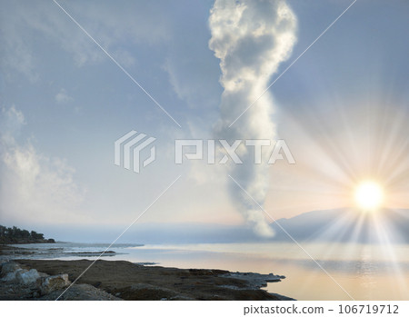 A pillar of cloud leads the Jewish people across the desert across the sea 106719712
