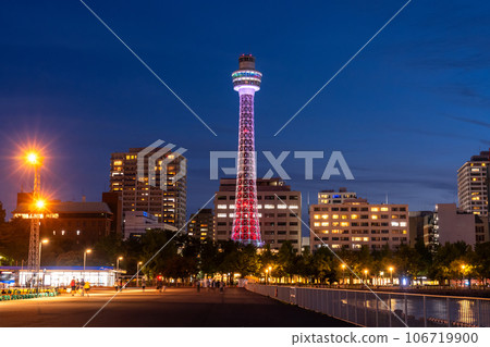 [神奈川縣] 山下公園/橫濱海洋塔夜景 106719900