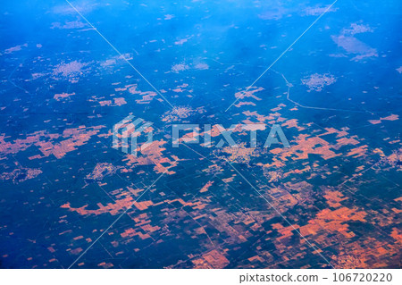 Indian territory near Delhi. View from bird flight 106720220