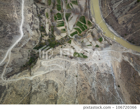 Aerial view of landscape on high altitude mountains, China Aerial view of landscape on high altitude mountains, China 106720366