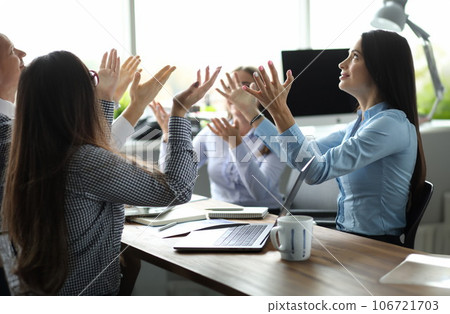 Biz team having meeting in office 106721703