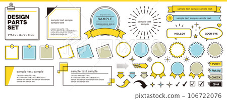 Parts set that can be used for titles and accents of various designs Parts set that can be used for titles and accents of various designs 106722076